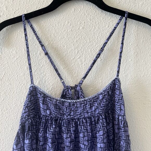 By Anthropologie Savona Slip Dress Sz S Purple Maxi Accent Boho Cotton Blend - Picture 2 of 16